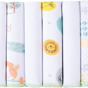 KIT PANINHO DE BOCA BEBÊ COM 6 UND 100% ALGODÃO 30x30cm 100% ALGODÃO BABETE (NEUTRO)
