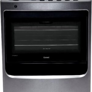 Fogão Consul 6 bocas cor Inox com botões removíveis e vidro interno vedado – CFS6NAR BIVOLT