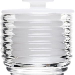 LYOR – Manteigueira Francesa de Vidro Colméia Branca 9,5cm x 9,5cm x 8cm