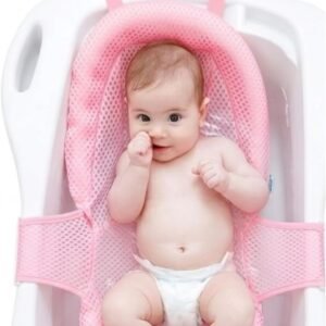 Rede de Proteção para Banho de Bebê, Rede para banheira, Rede banheira bebê, Suporte de Segurança para Banheira, Redutor banheira, Apoio Rosa