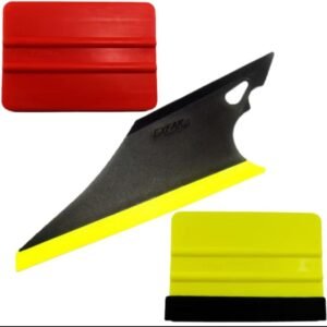 Kit de Espatulas para Aplicaçao de Peliculas e Adesivos, 3 Peças, Vermelho, Amarelo e Preto