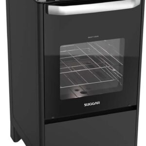 SUGGAR FOGÃO BEST COOK 4 BOCAS PRETO TREMPES DE FERRO FUNDIDO ACENDIMENTO AUTOMÁTICO FGV405PT