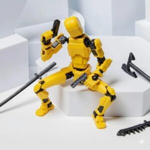 Brinquedo Articulado Dummy 13 Montável Ninja Impressão 3D Acessórios Cores Sortidas Coleção Premium (Amarelo)
