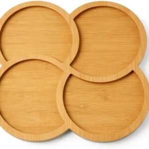 Petisqueira Trevo 29x29cm com 4 Divisórias Simétricas em MDF – Bandeja Gourmet para Petiscos, Frios e Queijos – Centro de Mesa Decorativo Moderno