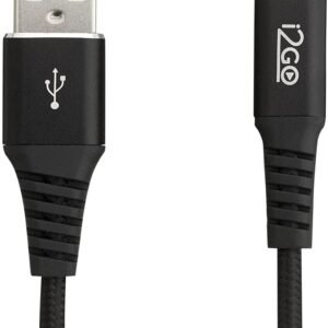 Cabo USB-C I2GO 2m 3A Nylon Trançado Preto – I2GO PRO