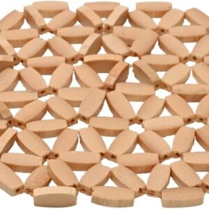 Mimo Style Descanso de Panela de Bambu Formato Hexagonal, Sustentável e Resistente ao Calor para Pratos e Potes Quentes. Material de Qualidade, Resistente, Elegante e Multiuso 16cm