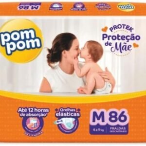 Fralda Pom Pom Protek Proteção de Mãe Hiper M 86 Unidades