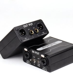 Isolador de áudio, efetor de isolamento de sinal XLR 6.5# eliminação de ruído de som atual adequado para mixers, veículos, microfones, transmissões ao vivo, conferências GX200 Audio isolator kar-ton