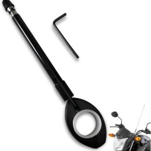 Antena Corta Linha Aparador de Pipa Em Inox – Retrátil 7 Estagios para Guidão de Moto Universal Preto