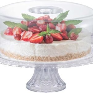 Ruvolo Boleira Gourmet, Boleira de Vidro Com Tampa Acrilica, Porta Bolo e Paes