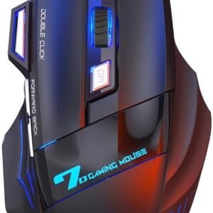 Mouse Gamer 3200 DPI Ajustável – 7 Botões, LED RGB, Ergonômico, Antideslizante, Ideal para Jogos, Trabalho e Estudos – Cabo Reforçado e Antiderrapante, Design Premium Mouse Gamer 3200 DPI Ajustável – 7 Botões, LED RGB, Ergonômico, Antideslizante, Ideal para Jogos, Trabalho e Estudos – Cabo Reforçado e Antiderrapante, Design Premium