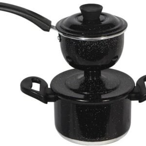 Mini Panela Cuscuzeira Cozivapor Individual Aluminio 800ml – Preta