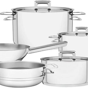 Jogo de Panelas Fundo Triplo com Tampa Plana 5 Peças, Tramontina, 65400010, Inox