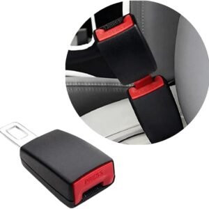 Adaptador de Cinto de Segurança para Desativar Alerta Sonoro, Preto com Botão Vermelho (Preto)