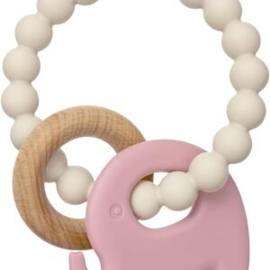 Buba, Mordedor Em Silicone E Bambu Elefante Rosa