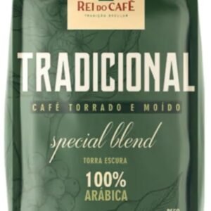 Café Moido Tradicional Torrado 250g REI DO CAFE 100% Arábica Alta Mogiana Torra Escura Cafeteria Tradicional de Santos