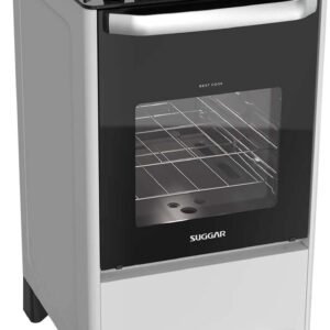 SUGGAR FOGÃO BEST GRILL BRANCO 220V MESA DE VIDRO 4 BOCAS GRILL NO FORNO TRIPLA CHAMA TREMPES FERRO FUNDIDO FGV407BR2