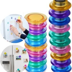 Kit 20 Imãs Coloridos Redondos Magnéticos para Geladeira, Mural, Quadro Branco, Fotos e Recados – Imãs Decorativos Fortes e Resistentes – Shop100
