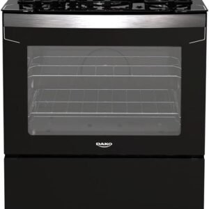 Fogão 5 Bocas Preto com Tripla Chama Dako Diplomata Mesa de Vidro