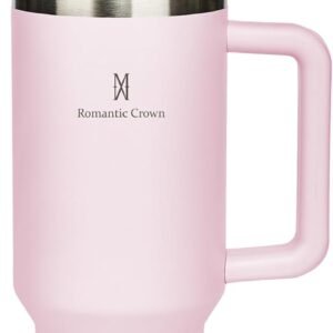 Romantic Crown Copo Térmico com Canudo Tampa e Alça 1,18L, Copos Garrafas Termico para viagem vácuo dupla camada aço inoxidável, Caneca Termica Cafe Água Chá,Presente, Fitness (Rosa claro) Romantic Crown Copo Térmico com Canudo Tampa e Alça 1,18L, Copos Garrafas Termico para viagem vácuo dupla camada aço inoxidável, Caneca Termica Cafe Água Chá,Presente, Fitness (Rosa claro)