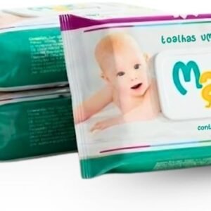 Kit com 3 Toalhas Lenços Umedecidos Hipoalergênico 50un Cada Maxi Baby