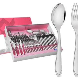 Faqueiro Aço Inox com Faca para Churrasco 91 Peças Tramontina Laguna Prata