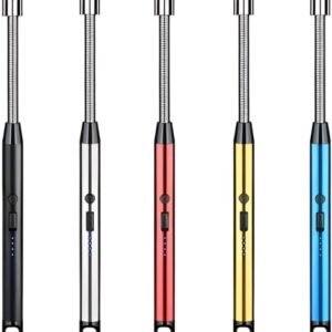 Isqueiro Elétrico Recarregável USB Sem Chama com Ponta Flexível 360° – Acendedor Antivento Seguro e Ecológico para Fogão, Velas, Churrasqueira, Camping e Lareira (Cores Sortidas)
