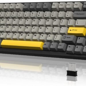 ATTACK SHARK ajazz AK820 Pro Teclado Mecânico Sem Fio Hot Swappable TFT Display & Botão RGB Backlit BT 5.1/2.4Ghz/Tipo-C Wired Junta-Montado Teclado Personalizado para PC/Win (Preto/Peixe Switch)