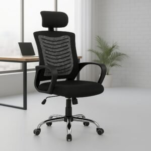 Cadeira De Escritório Ergonômica Presidente Com Encosto Preto Malha Ventilada Mesh Confortável Cadeira De Escritório Ergonômica Presidente Com Encosto Preto Malha Ventilada Mesh Confortável