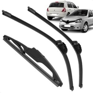 Kit Completo 3 Palhetas Limpador Parabrisa Silicone Clio 1999 a 2017