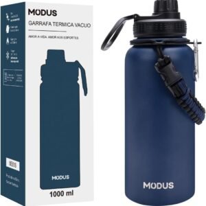 MODUS Garrafa Térmica Esportiva De Aço Inoxidável Com Isolamento A Vácuo De 1000ML (Azul)