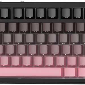 ATTACK SHARK X85 Teclado mecânico para jogos sem fio 75% Gasket com botão,BT5.0/2.4G/USB-C,acolchoamento de cinco camadas,RGB,5000mAh,troca a quente,teclas com impressão lateral (Blackberry)