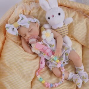 Bebê Reborn Silicone Sólido Boneca Menina Suave 30cm Com Chupeta Magnética