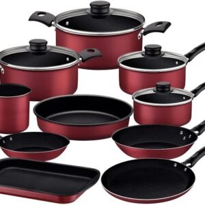 Jogo de Panelas Tramontina Antiaderente Turim 10 Pç Vermelho