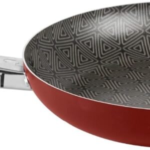 Frigideira Rochedo Facilita Vermelho 30cm com Antiaderente Resist – Limpa Fácil e Dura Mais, reforçado com partículas minerais, Thermo-Sinal e Cabos Reforçados