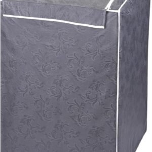 Capa Para Maquina De Lavar Brastemp Eletrolux Consul 12Kg 13Kg 14Kg 15Kg 16Kg 17Kg Impermeável Forrada Com Zíper Proteção UV Material Super Resistente E Perolizado de Alta Qualidade (CINZA, G)
