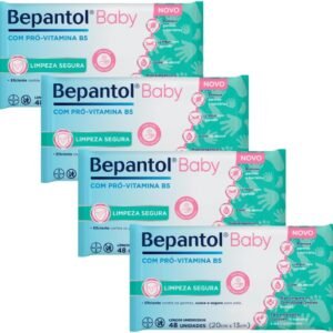 Kit 4 Lenços Umedecidos Proteção Antibac 48un cada Bepantol