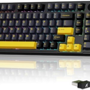 ATTACK SHARK X98 PRO Teclado mecânico sem fio para jogos com tela inteligente,botão de mídia, RGB,2,4 GHz/USB-C/BT5.0,com vedação,interruptor linear hot-swap,teclas PBT para PC e Mac Gamer(Preto)