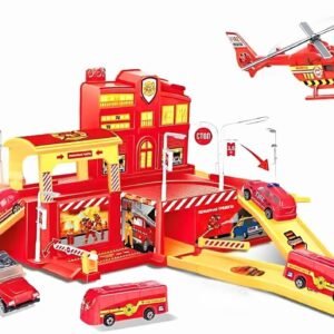 Pista de Carrinhos Infantil Garagem com Acessórios Bombeiro Maxi Toys