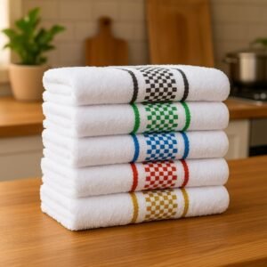 Kit 10 Pano de Prato Atoalhado Para Cozinha Felpudo Premium 45x70cm 370g/m² 100% Algodão – Sortido