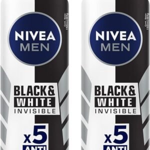 Kit NIVEA Desodorante Aerosol Men Black&White Invisible – 2 unidades