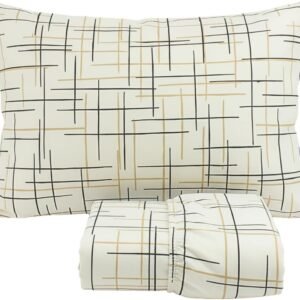 Jogo de Lençol Cama Solteiro Malha 100% Algodão 2 Peças Estampado Com Elástico Toque Macio Cozzilar (Modelo 12)