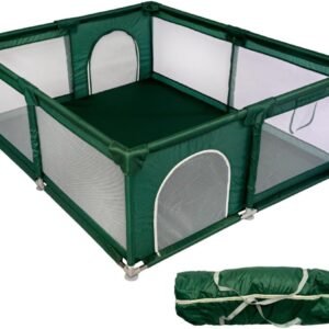 Cercadinho Para Bebês Chiqueirinho Playground Infantil Menino Menina Grande Desmontável Resistente Com Bolsa De Transporte Eloria (verde escuro)