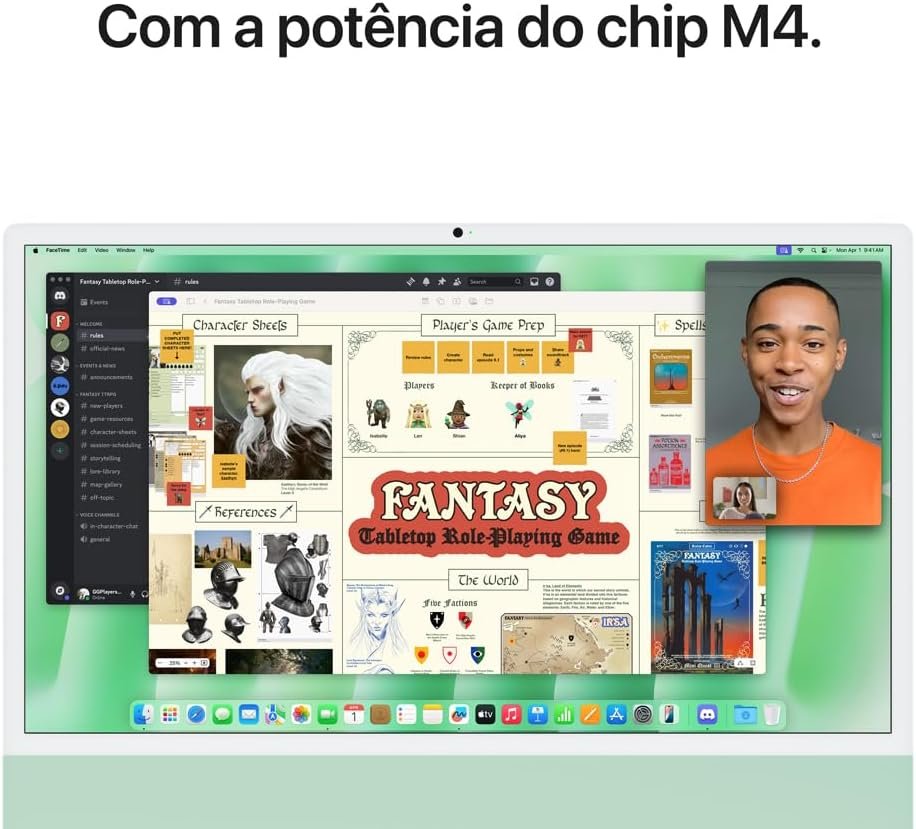 Apple 2024 iMac (de 24 polegadas, Chip M4 da Apple com CPU de 10 núcleos e GPU de 10 núcleos, 16GB Memória unificada, de 256 GB) - Verde - Imagem 4