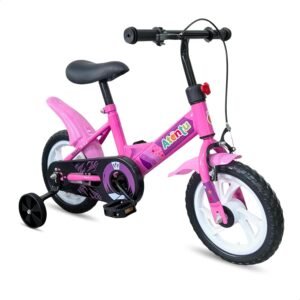 Bicicleta Infantil Aro 12 com Pedal e Rodinhas de Apoio para Menino e Menina, Modelo Educativo, Confortável e Seguro para Primeiros Passeios