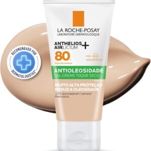 La Roche-Posay, Anthelios Airlicium, Protetor Solar Facial Antioleosidade com Cor, Controle de Oleosidade, Efeito Matte, Toque limpo, Ação anti-transferência da cor, Cobertura