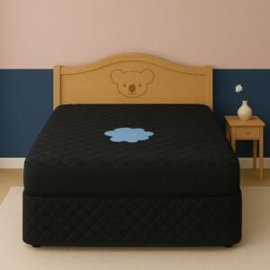Capa Impermeável Protetor para Colchão Solteiro – 4 Camadas de Proteção – 100% Impermeável – Respirável e Não faz barulho (Preto, Solteiro)