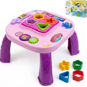 Mesa Infantil Didática Divertida Brinquedo Crianças Educacional Bebê Atividades de Montar Interativa (Rosa)