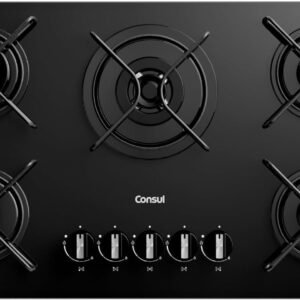 Consul Cooktop 5 Bocas a Gás Consul com Queimadores Especiais e Mesa de Vidro – CDS75AE Bivolt