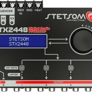 Processador de Audio Digital Stetsom STX2448 Equalizador Crossover 2 Canais 4 Vias Som Automotivo